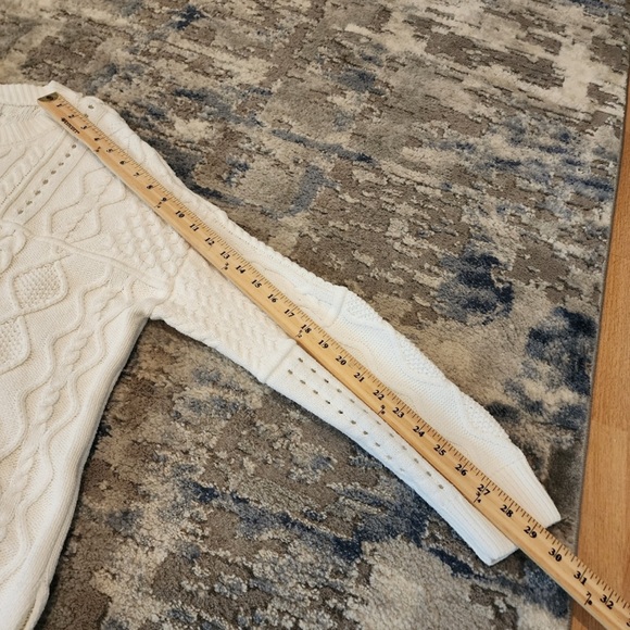 Anthropologie Jasmin Pilcro white cableknit sweater, XL Anthro Letterpress - Picture 10 of 15